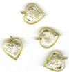 1 13x13x6mm Light Jonquil with Foil Lampwork Heart Pendant